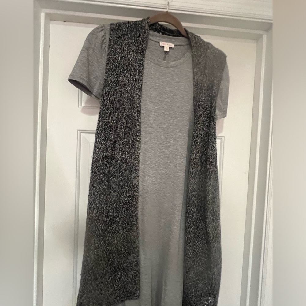 Pepper and Salt Cardigan Airy Vest Size Large